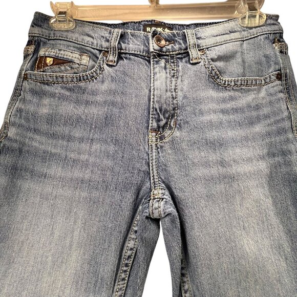 Rank 45 Mens Denim Jeans 32x34 Straight Leg Classic Cowboy Medium Wash Stretch - Picture 2 of 16